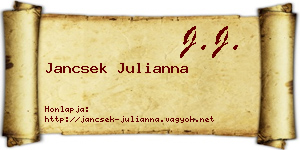 Jancsek Julianna névjegykártya